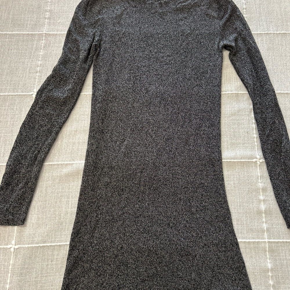 Bershka Gray Long Sleeve Dress